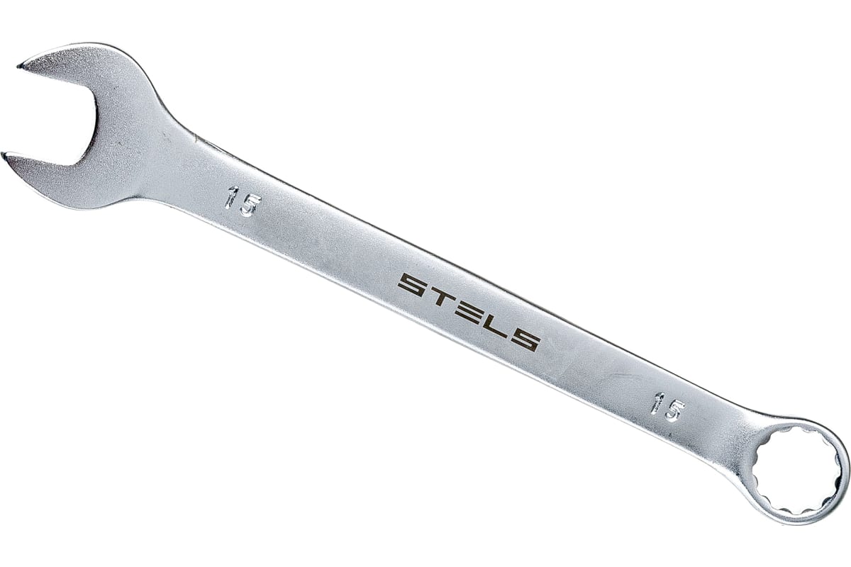 Ключ комбинированный 15мм, хромванадиевая сталь STELS