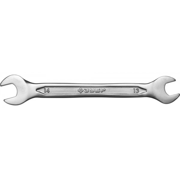 Ключ ЗУБР "МАСТЕР" гаечный рожковый 13х14мм, Cr-V сталь, хромированный