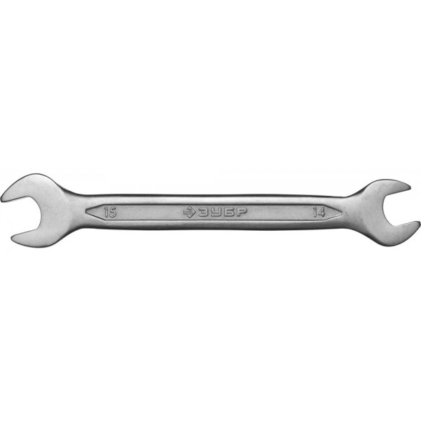 Ключ ЗУБР "МАСТЕР" гаечный рожковый 14х15мм, Cr-V сталь, хромированный
