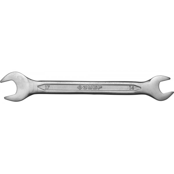 Ключ ЗУБР "МАСТЕР" гаечный рожковый 14х17мм, Cr-V сталь, хромированный