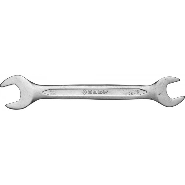 Ключ ЗУБР "МАСТЕР" гаечный рожковый 19х22мм, Cr-V сталь, хромированный