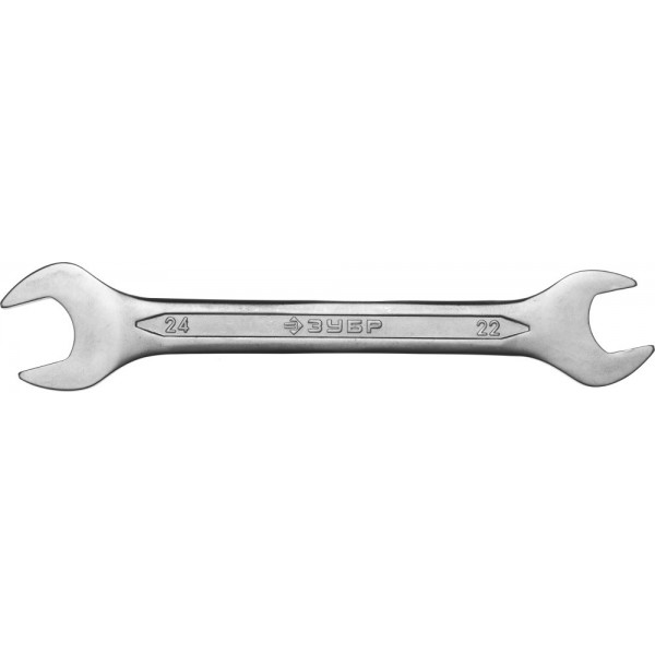 Ключ ЗУБР "МАСТЕР" гаечный рожковый 22х24мм, Cr-V сталь, хромированный