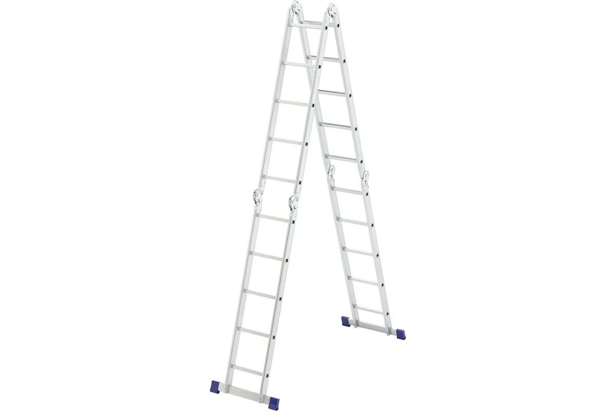 Лестница шарнирная алюминиевая СИБРТЕХ, 4х5 ступени, максимальная высота 5,69м