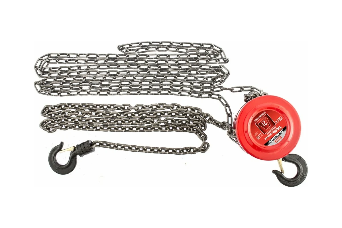 Таль цепная 2т, высота подъёма 2,5м, расстояние между крюками 380мм MATRIX