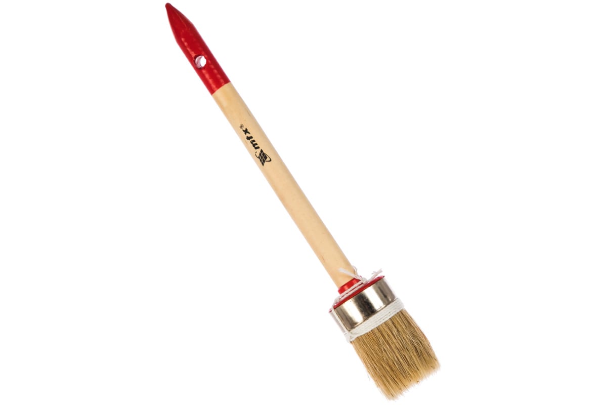 Кисть круглая №8, 35мм MATRIX, натуральная щетина, деревянная ручка