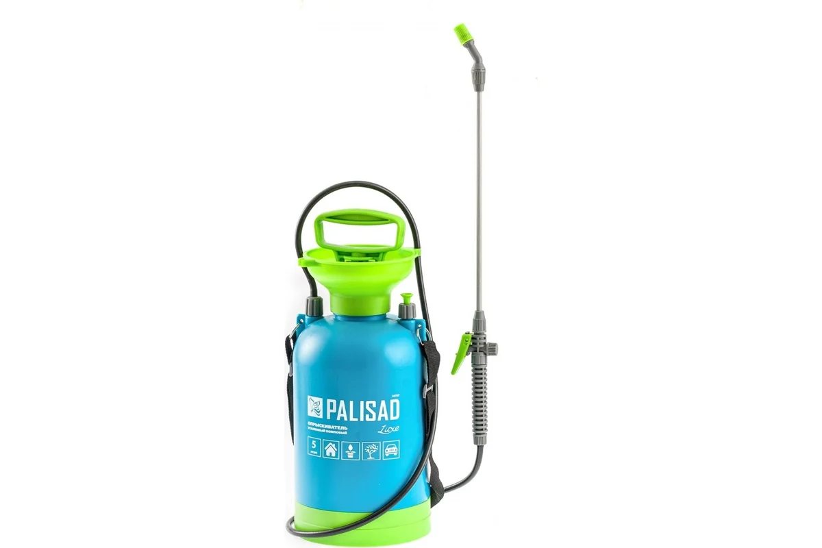 Опрыскиватель 5л, усиленный помповый, со шлангом, разбрызгивателем PALISAD