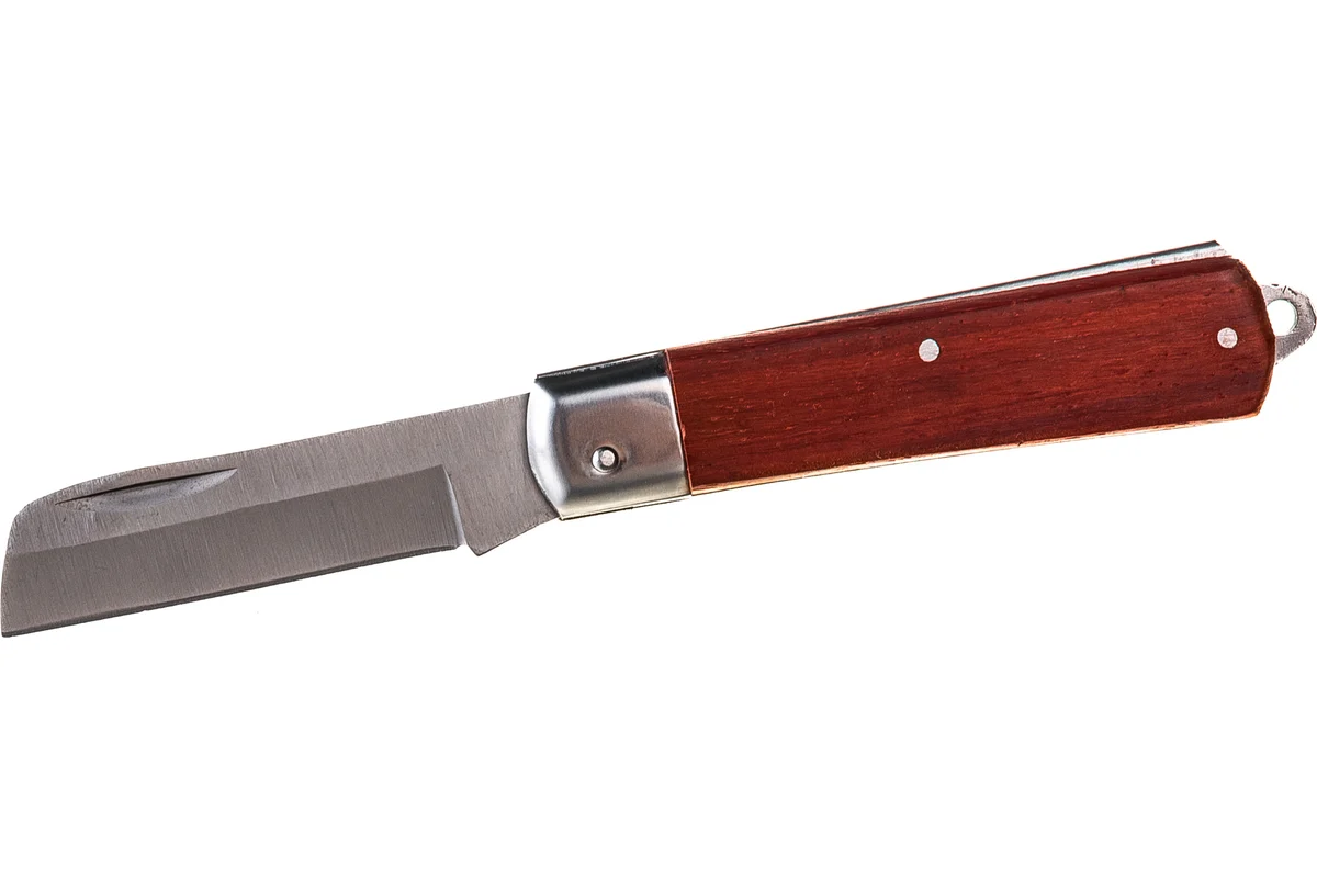 Нож электрика нержавеющий, складной, прямое лезвие 90мм FIT