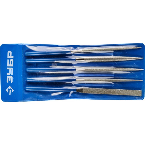 Набор надфилей ЗУБР "Эксперт" 5предм, 160х80мм, P140, с алмазным напылением