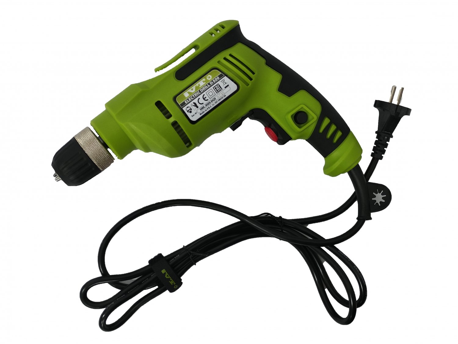 Дрель D-500 (500Вт, 0-3000об/мин, реверс, б/з патр.10мм) IVT