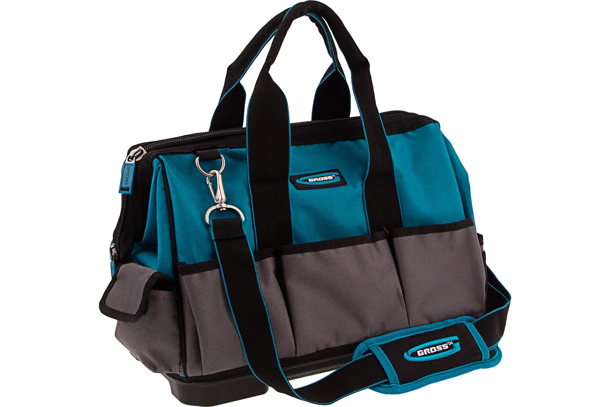 Сумка для инструмента Handwerker, 26 карманов, 400х225х310мм, пластик.дно, наплечный ремень GROSS