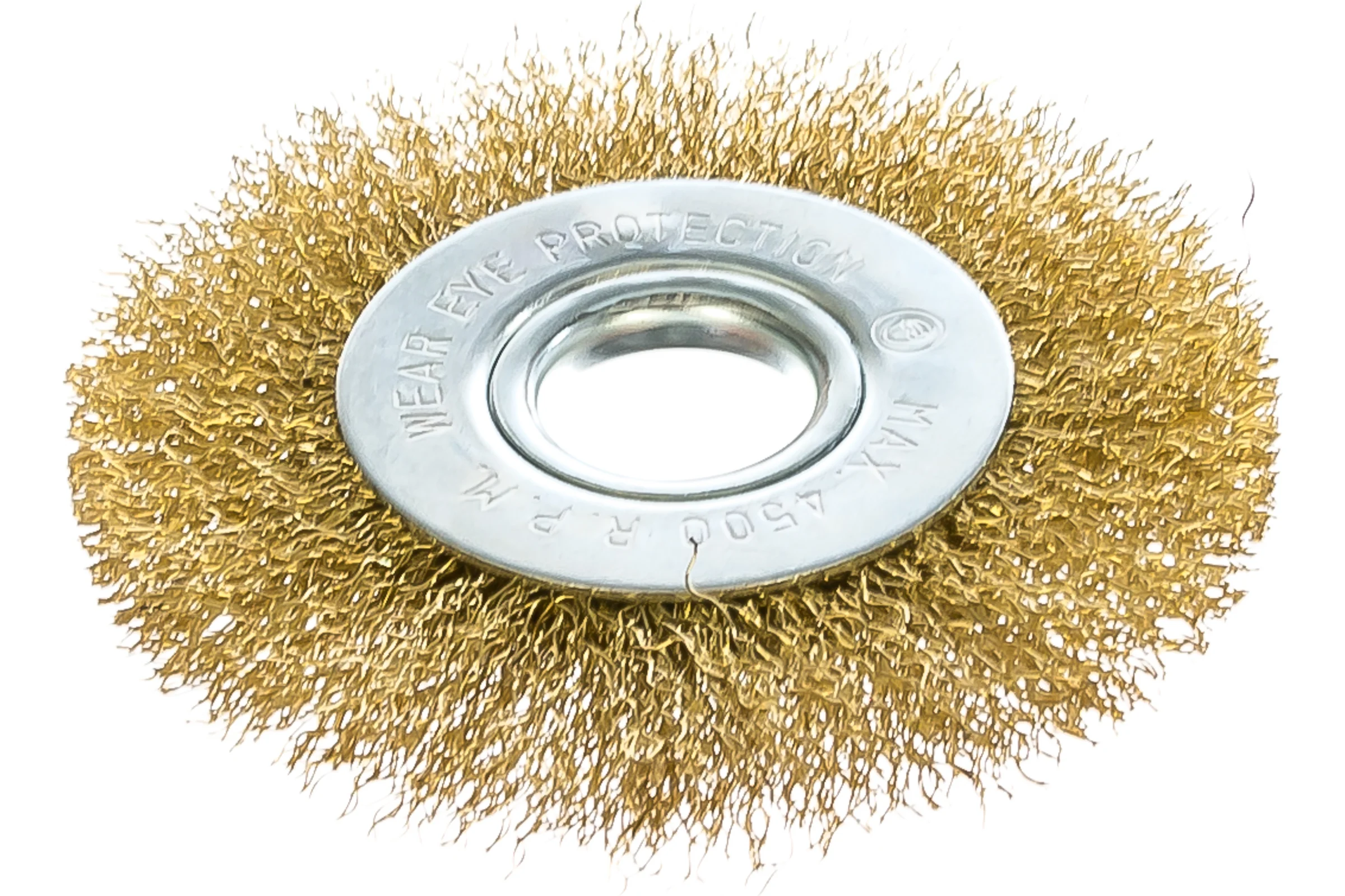 Щётка для УШМ дисковая Ø100х22,2мм, латунированная витая проволока 0,3мм MATRIX