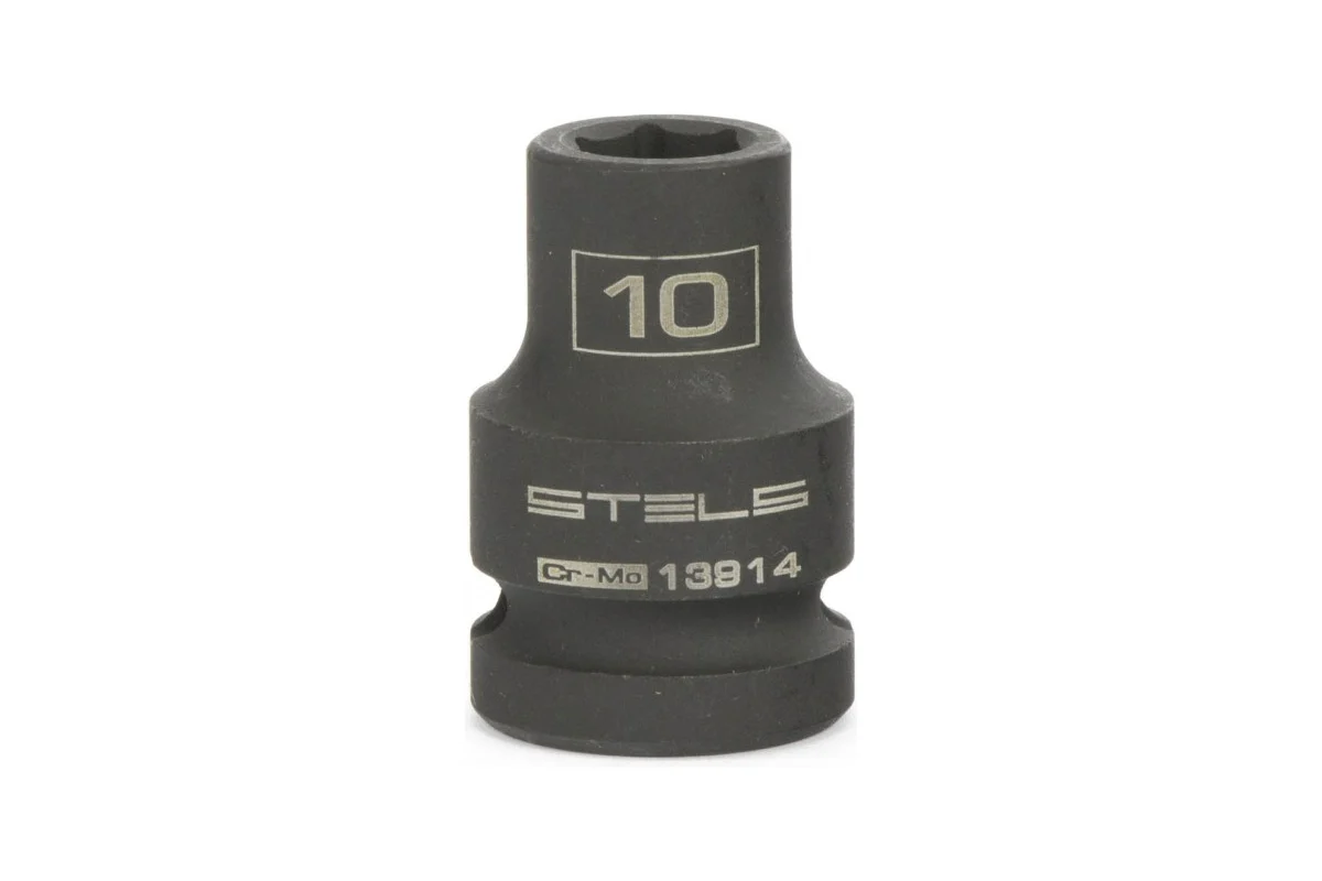 Головка торцевая ударная STELS 10мм, 1/2", 6-гранная, Cr-Mo