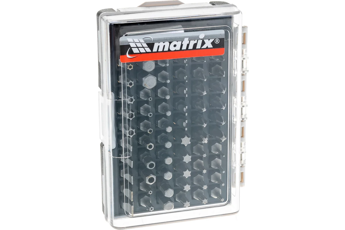 Набор бит 61 предм. с магнитным держателем, Cr-V, MATRIX