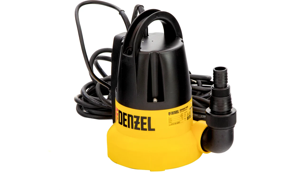 Насос дренажный DP500E (500Вт, 7000л/ч, глубина погружения 7м, подача воды 7м) DENZEL