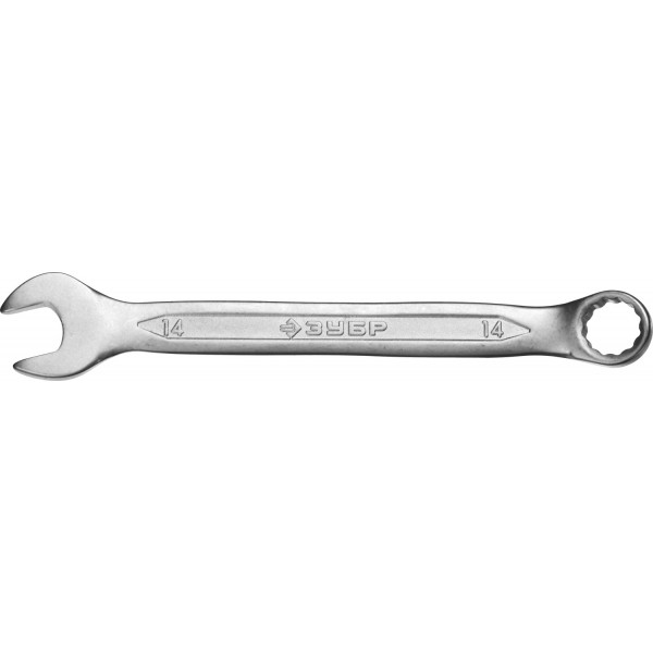 Ключ ЗУБР "МАСТЕР" гаечный комбинированный 14мм, Cr-V сталь, хромированный