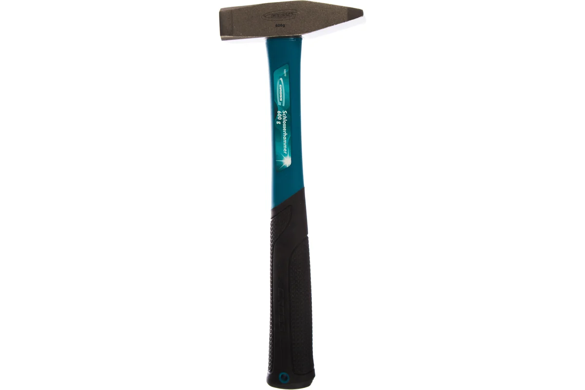 Молоток слесарный GROSS 0,6кг, фиберглассовая обрезиненная рукоятка, квадратный боек