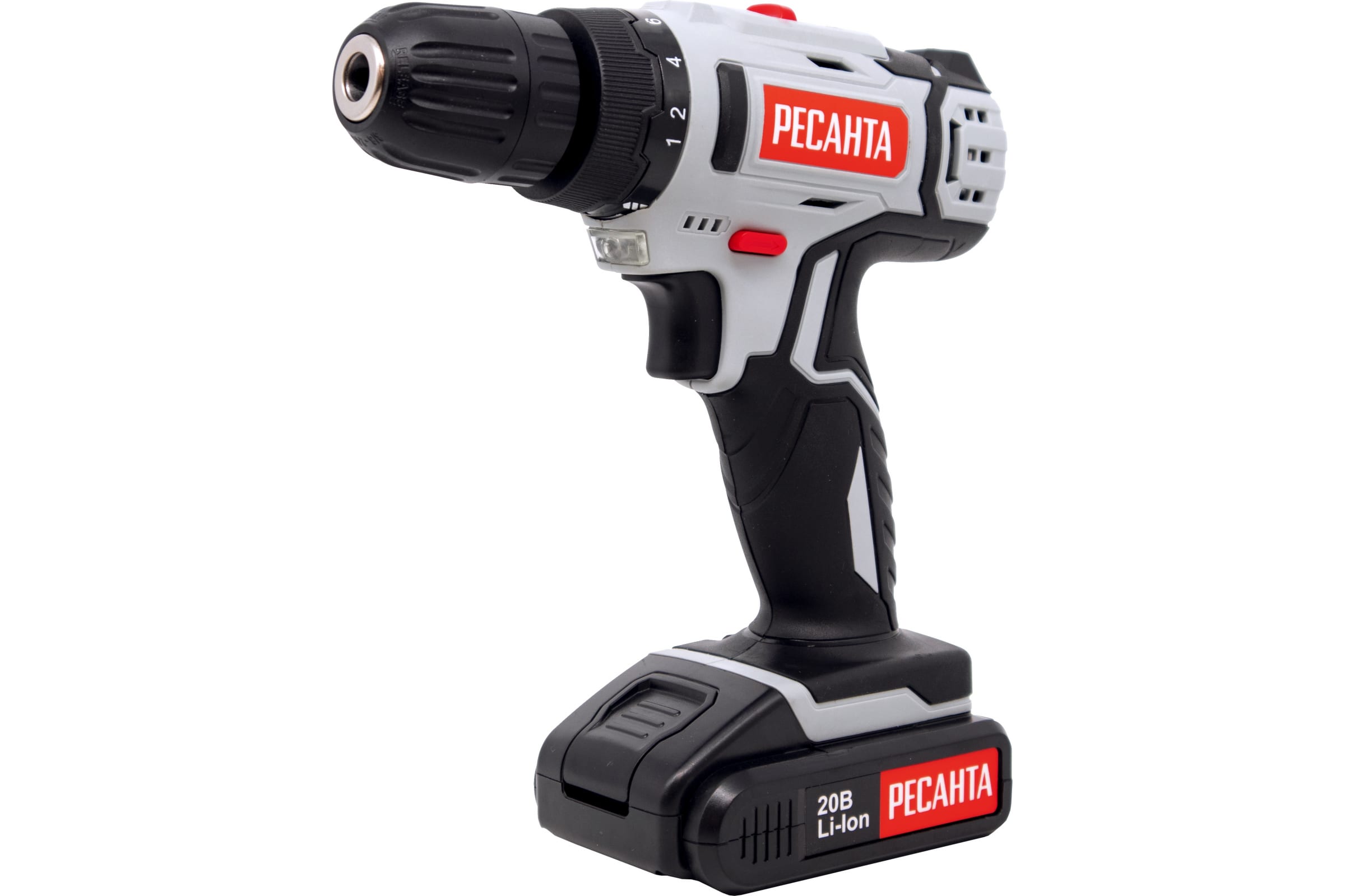 Аккум.дрель-шуруповёрт ДА-20-2ЛК (20В, Li-lon, 2х2Ач, 55/27Нм, патр.б/з 10мм, кейс) РЕСАНТА