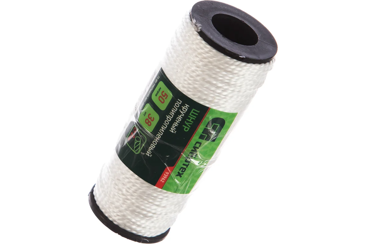 Шнур крученый полипропиленовый Ø2,0мм, L=50м, 38кгс, СИБРТЕХ