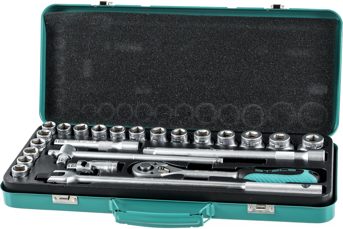 Набор торцевых головок 24 предм., 1/2", 10-32мм, металлический кейс, STELS