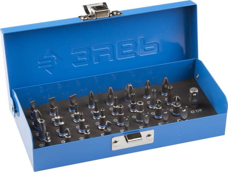 Набор бит торсионных 25мм, 33 предм. со специальными профилями, с магнитным адаптером ЗУБР "Эксперт"