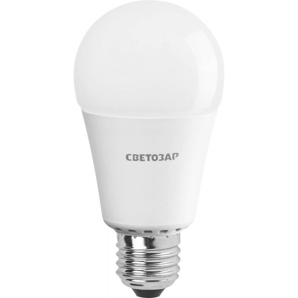 Лампа светодиодная 12Вт СВЕТОЗАР, цоколь Е27 (стандарт), теплый белый свет (2700К)