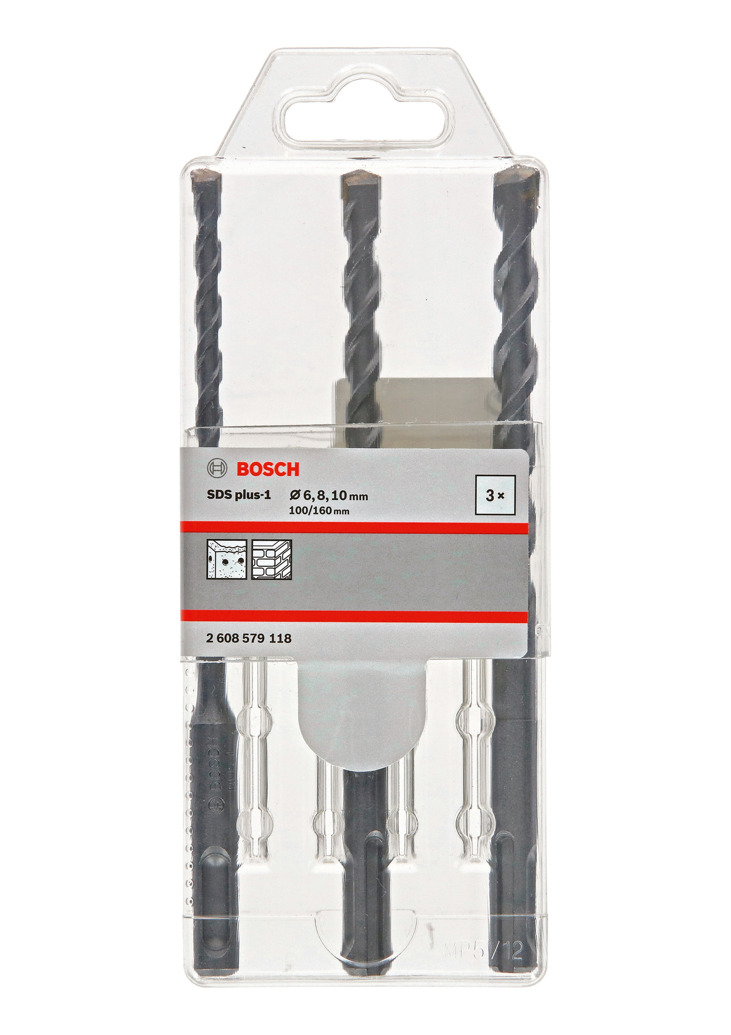 Набор буров SDS plus-1, 3шт (6/8/10х160мм) BOSCH