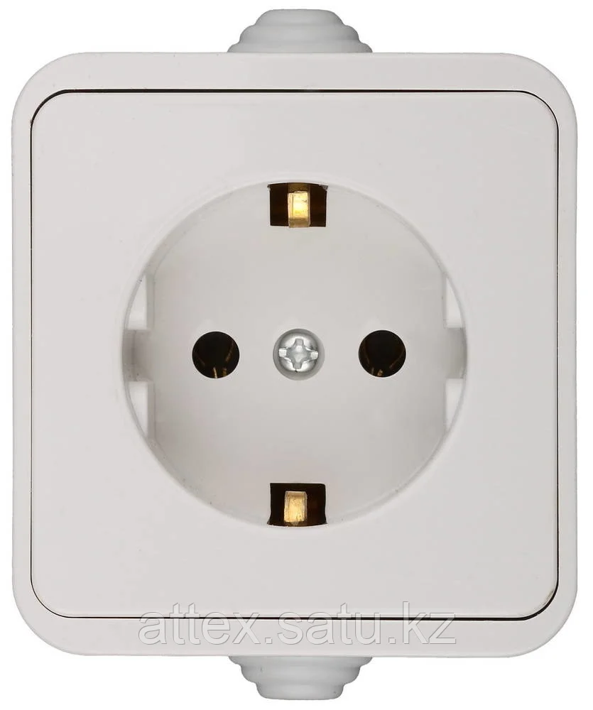 Розетка СВЕТОЗАР "Баттерфляй", с заземлением, цвет белый, 16А/~250В