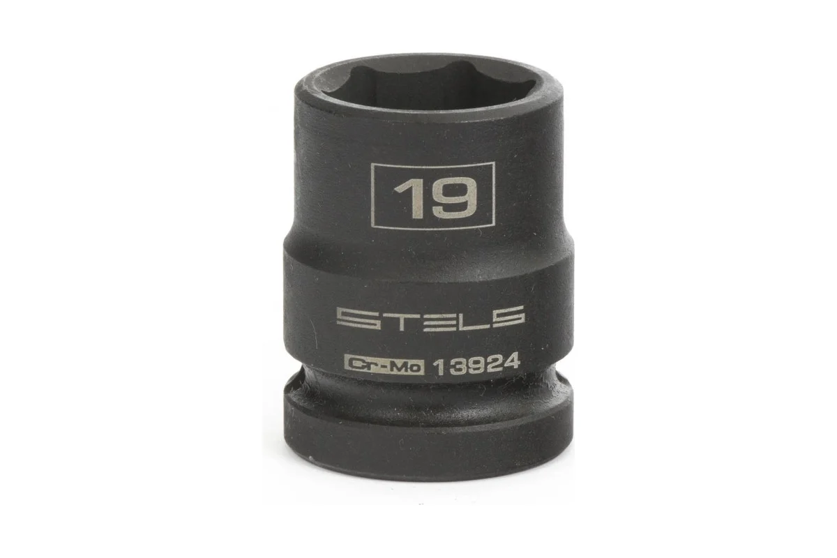 Головка торцевая ударная STELS 19мм, 1/2", 6-гранная, Cr-Mo