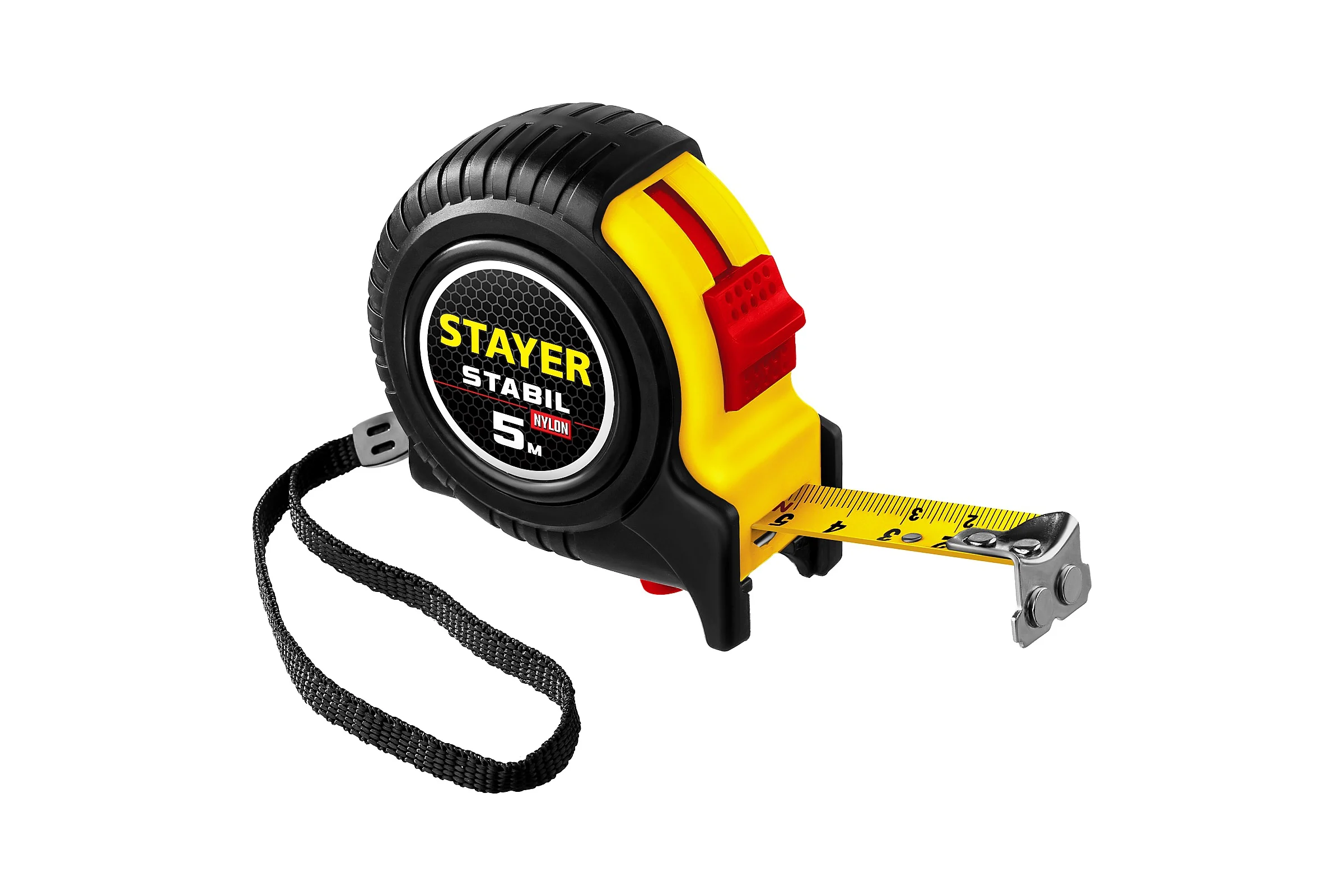 Рулетка Stayer "STABIL" 5м/19мм, противоударный, обрезиненный корпус,два фиксатора