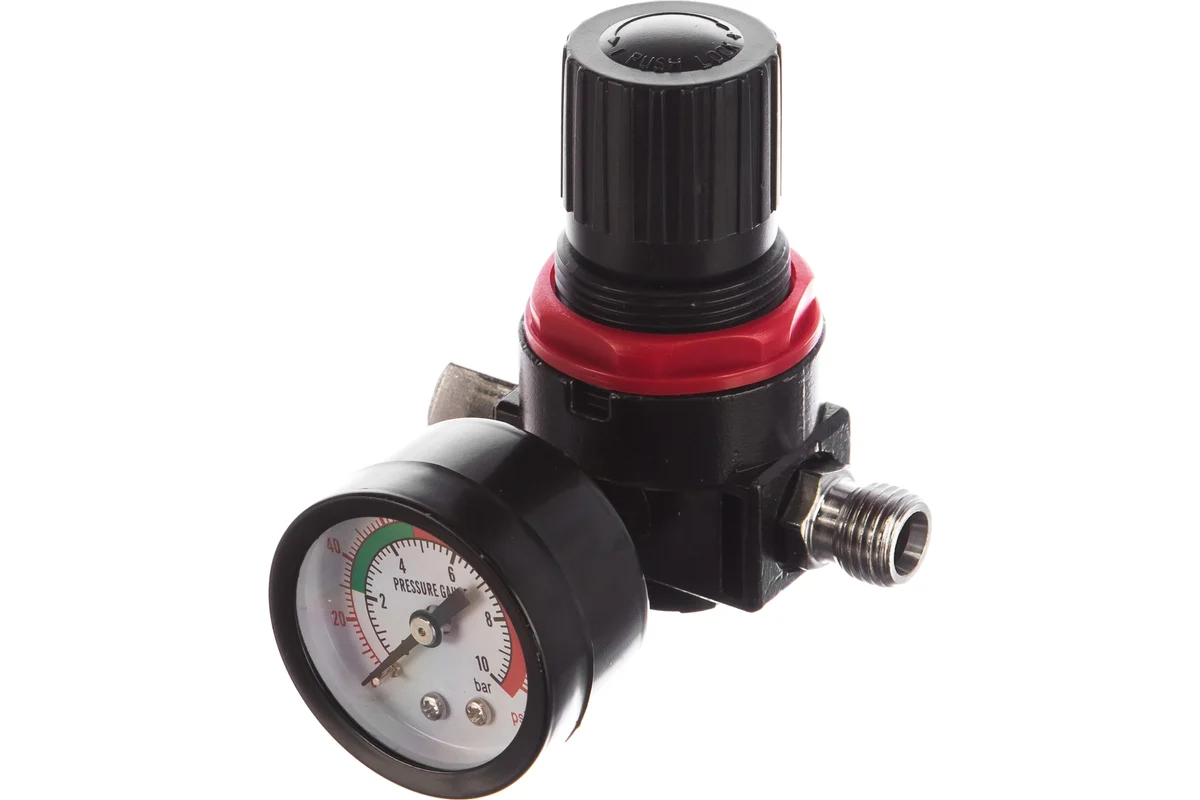 Манометр KRAFTOOL "EXPERT QUALITAT" 1/4", с регулятором подачи воздуха, макс.давление 10атм