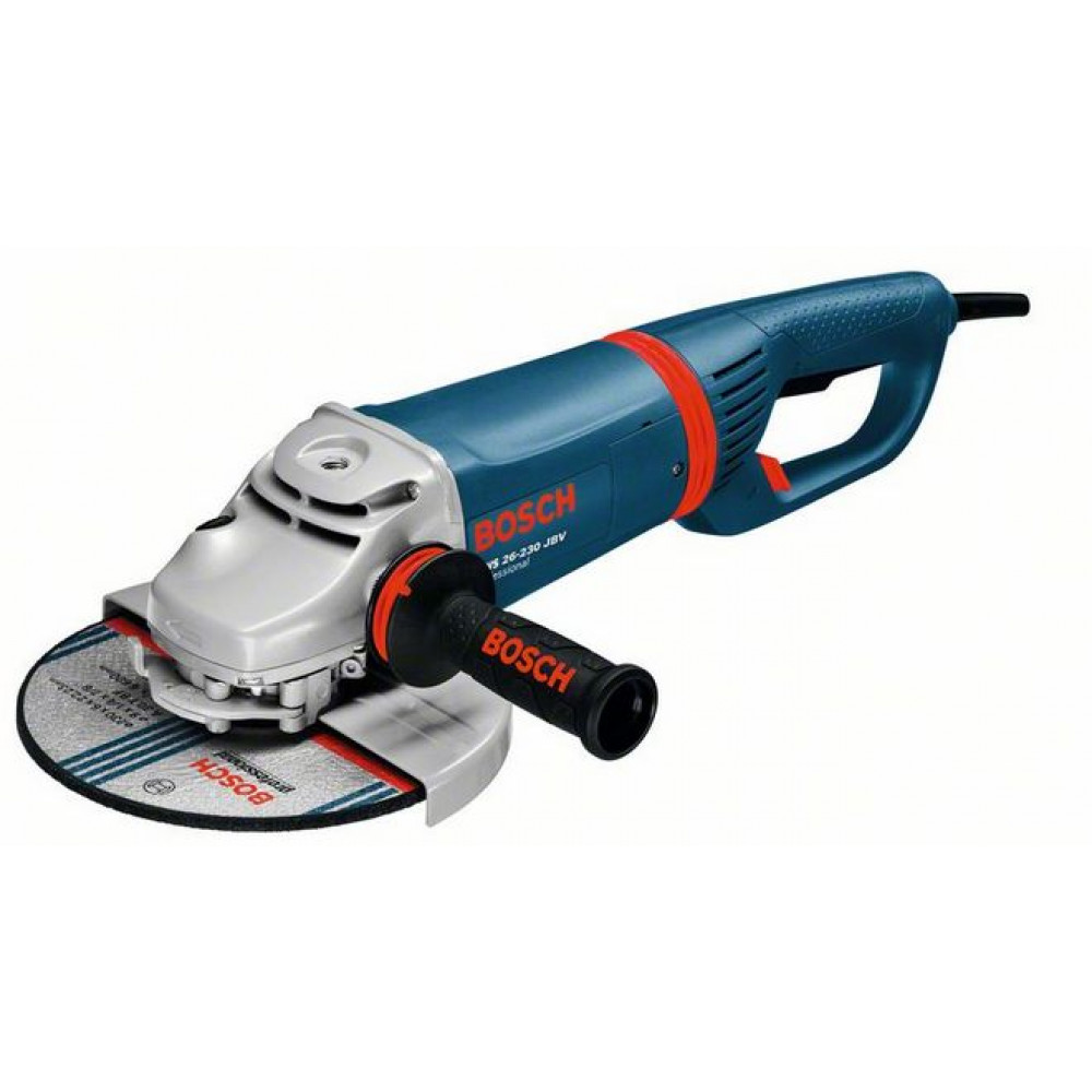 Углошлифовальная машина GWS 26-230JBV (2600Вт, 230мм, пл.пуск, повор.рукоятка, б/з гайка SDS) BOSCH
