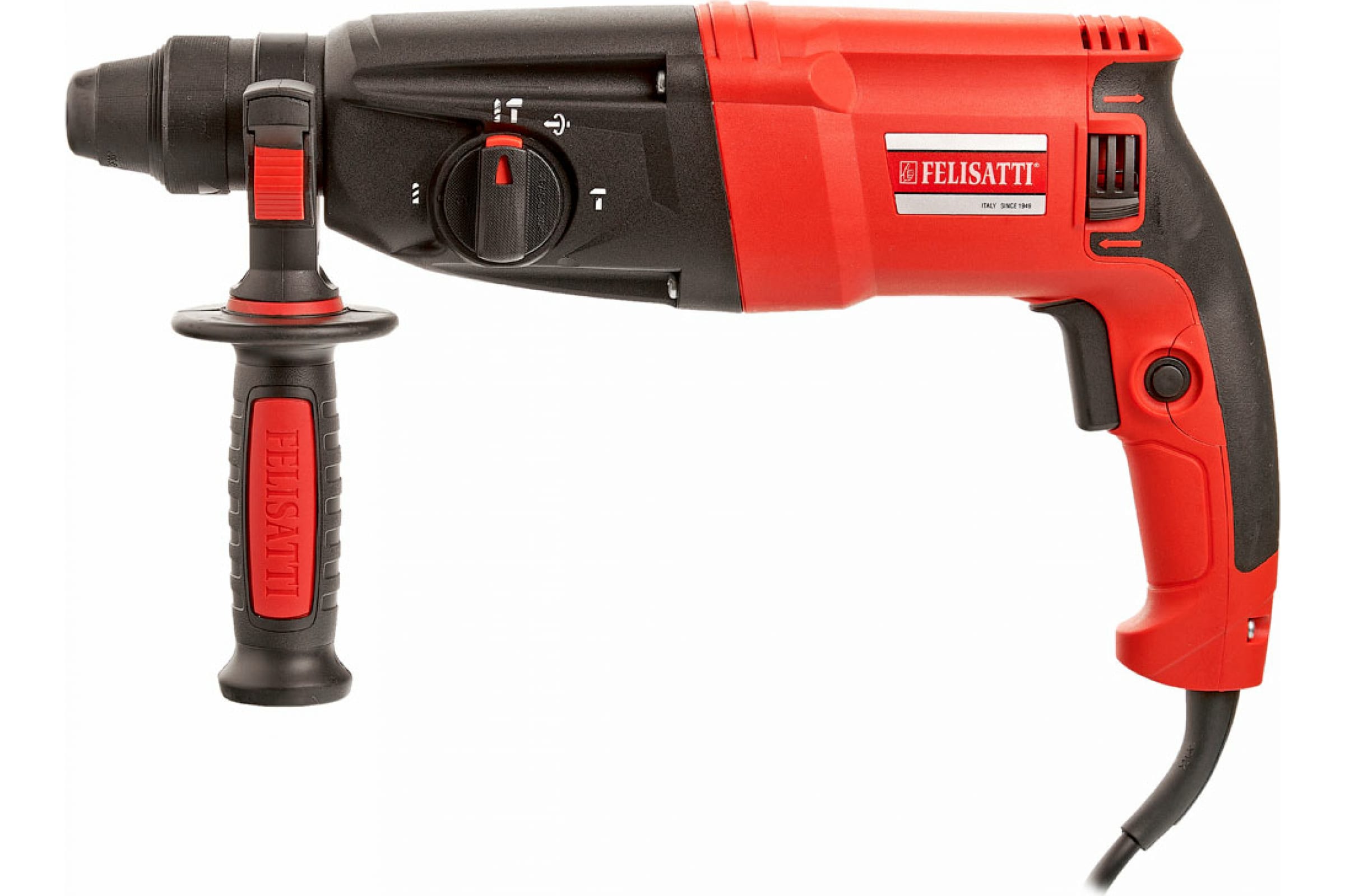 Перфоратор П-26/800ЭР(М) (800Вт, SDS+, 3реж, 3,0Дж, бетон 26мм, 0-1100об/мин) FELISATTI