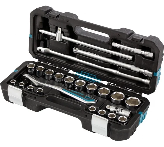 Набор инструмента 24 предм, 1/2", Cr-V, усиленный кейс GROSS