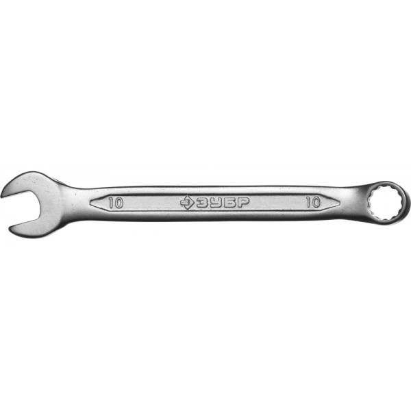 Ключ ЗУБР "МАСТЕР" гаечный комбинированный 10мм, Cr-V сталь, хромированный