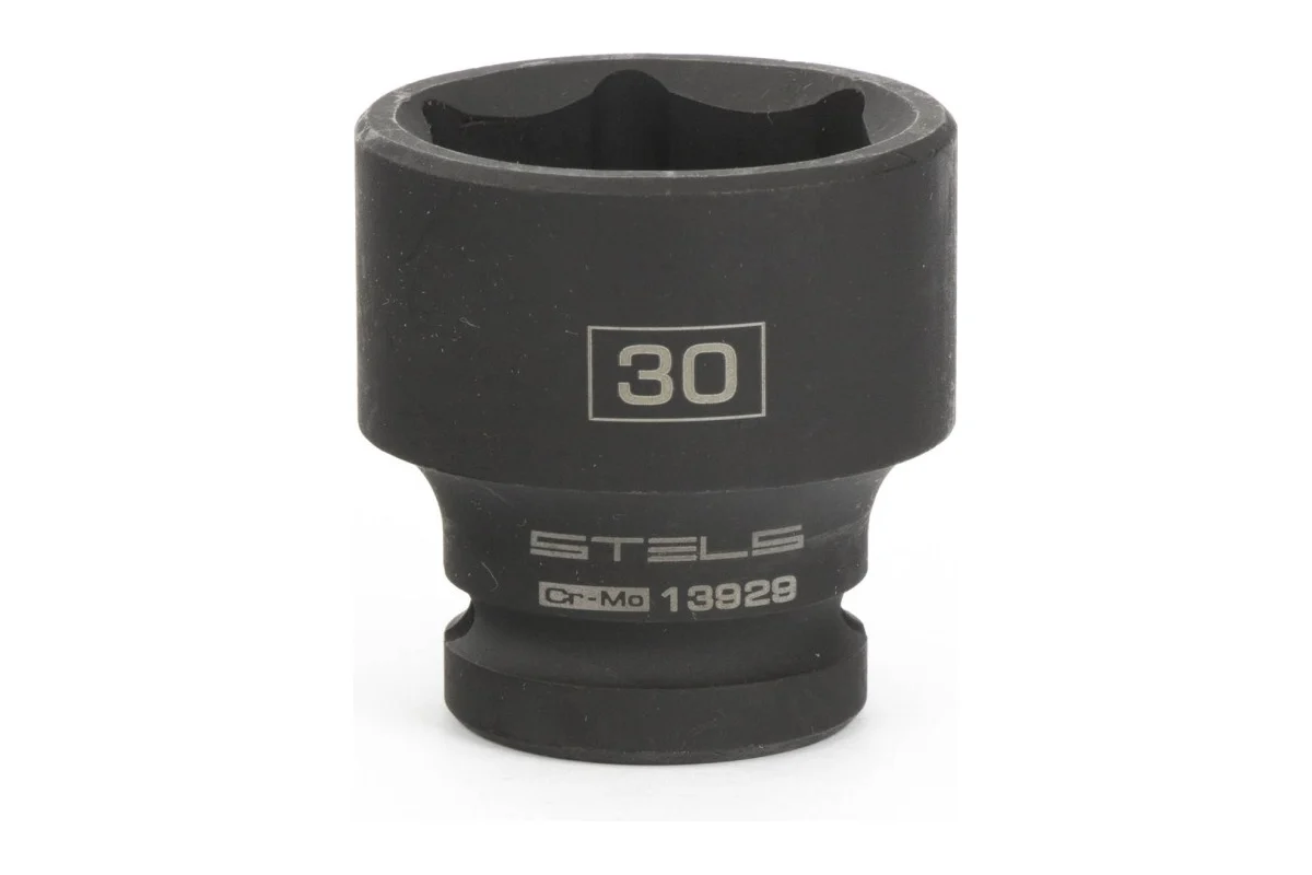 Головка торцевая ударная STELS 30мм, 1/2", 6-гранная, Cr-Mo
