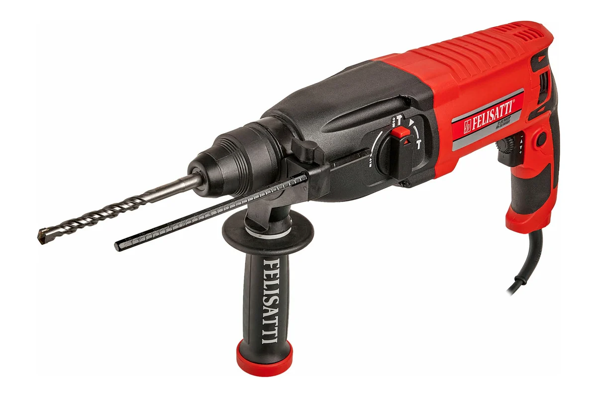 Перфоратор П-30/900ЭР (900Вт, SDS+, 3реж, 3,3Дж, бетон 30мм, 0-1050об/мин, кейс) FELISATTI