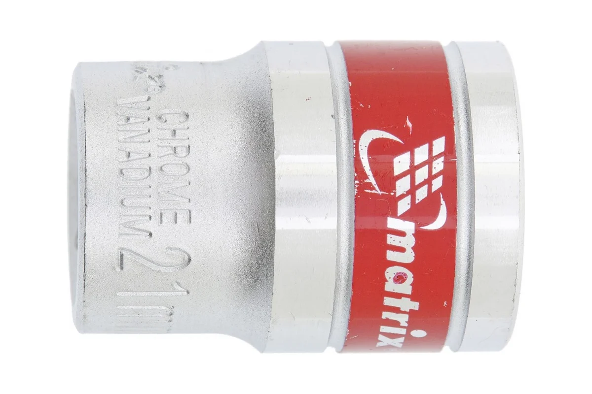 Головка торцевая MATRIX 21мм, 1/2", 6-гранная, Cr-V, хромированная