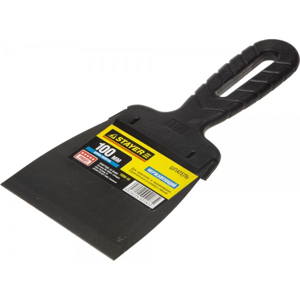 Шпатель нержавеющий 100мм с пластмассовой ручкой Stayer