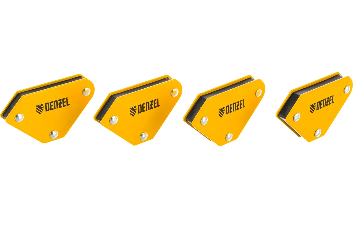 Набор магнитных фиксаторов 4шт, усилие 9LB, для сварочных работ DENZEL