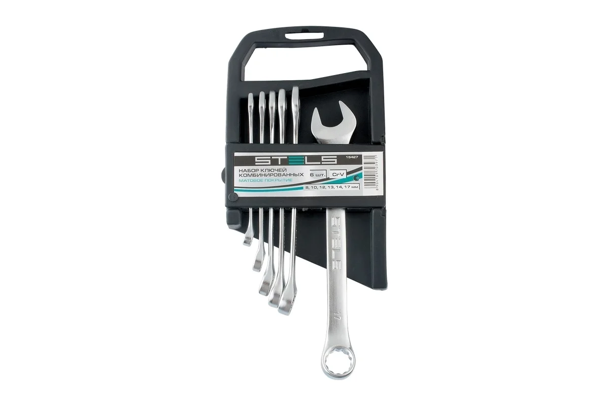 Набор ключей комбинированных 6шт, 8-17мм, Cr-V, STELS