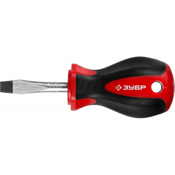 Отвёртка ЗУБР "Техник", SL 6,0х38мм, Cr-V, двухкомпонентная рукоятка