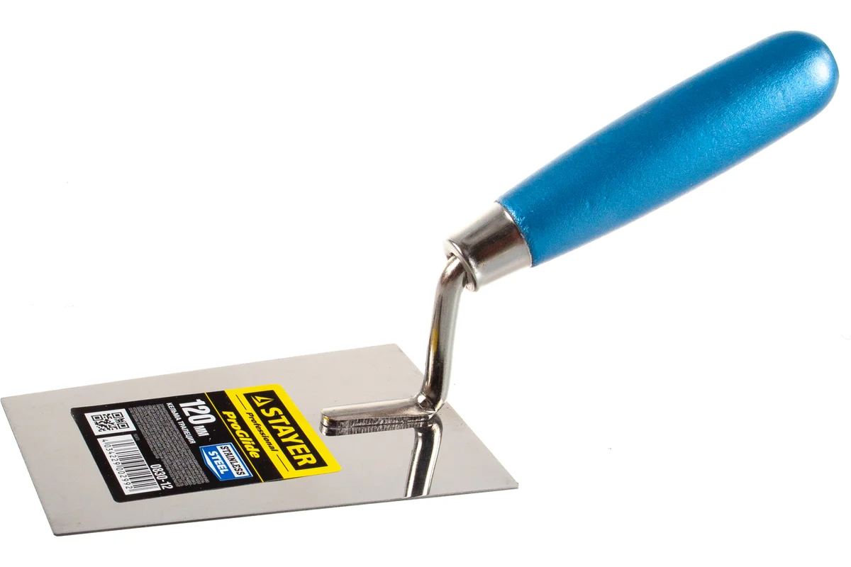 Кельма нержавеющая "трапеция" 120мм, с деревянной рукояткой Stayer