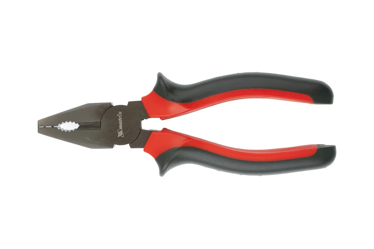 Плоскогубцы MATRIX Black Nickel 180мм, комбинированные, двухкомпонентные рукоятки