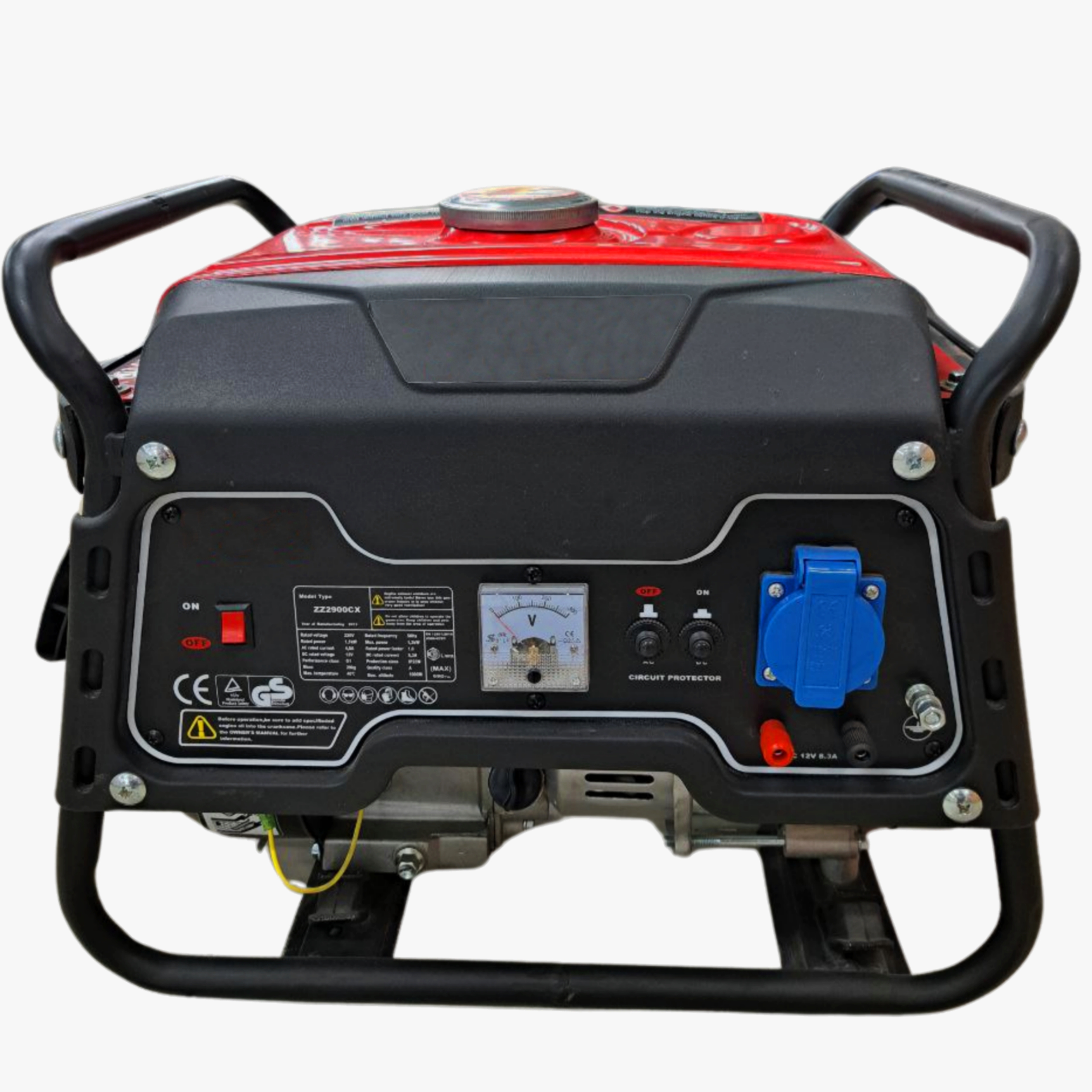 Генератор бензиновый ZZ2900CX (220В, 1100/1300Вт, бак 6,7л, 0,4л/ч, на раме)
