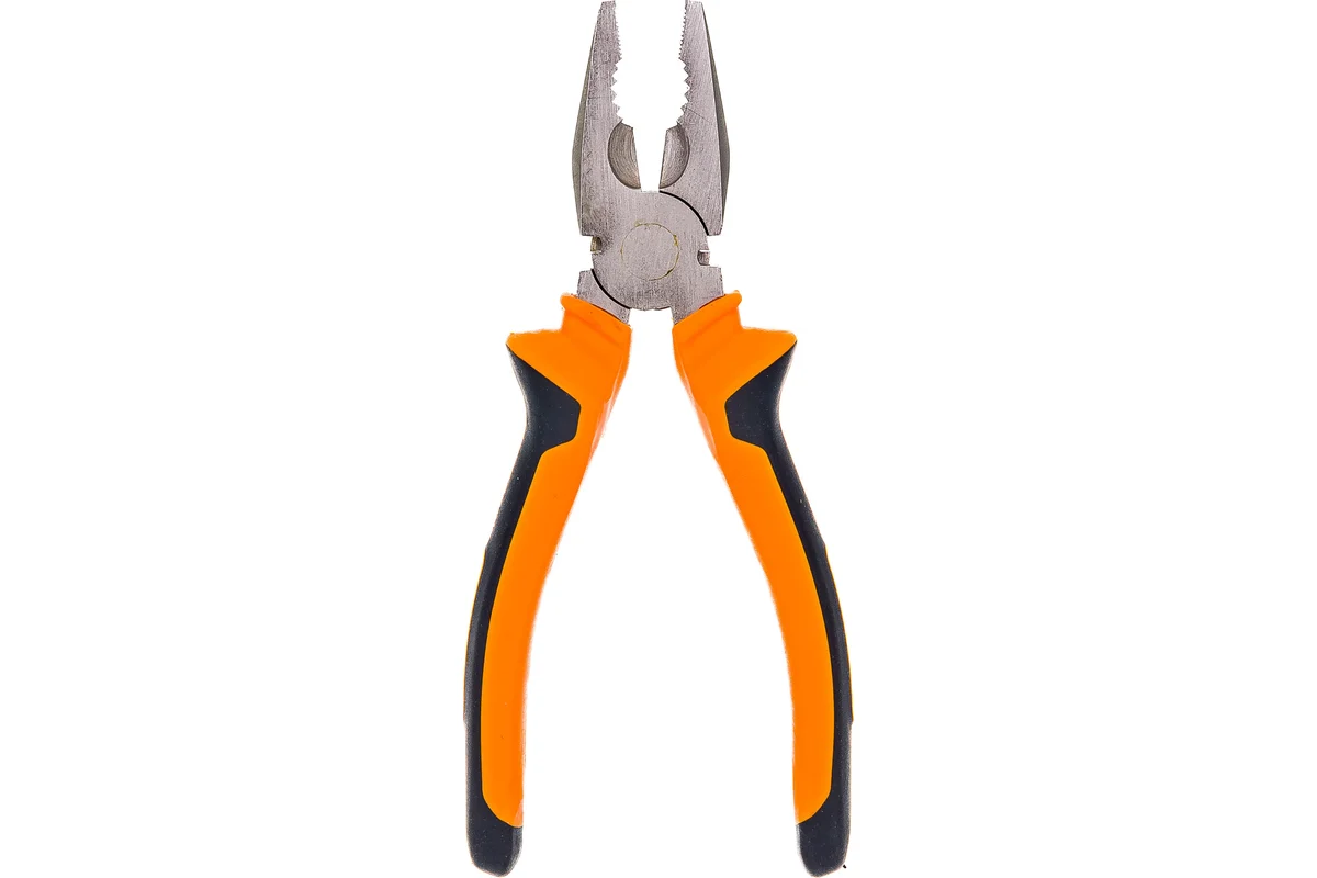 Плоскогубцы 180мм, двухкомпонентные никелированные рукоятки ВИХРЬ