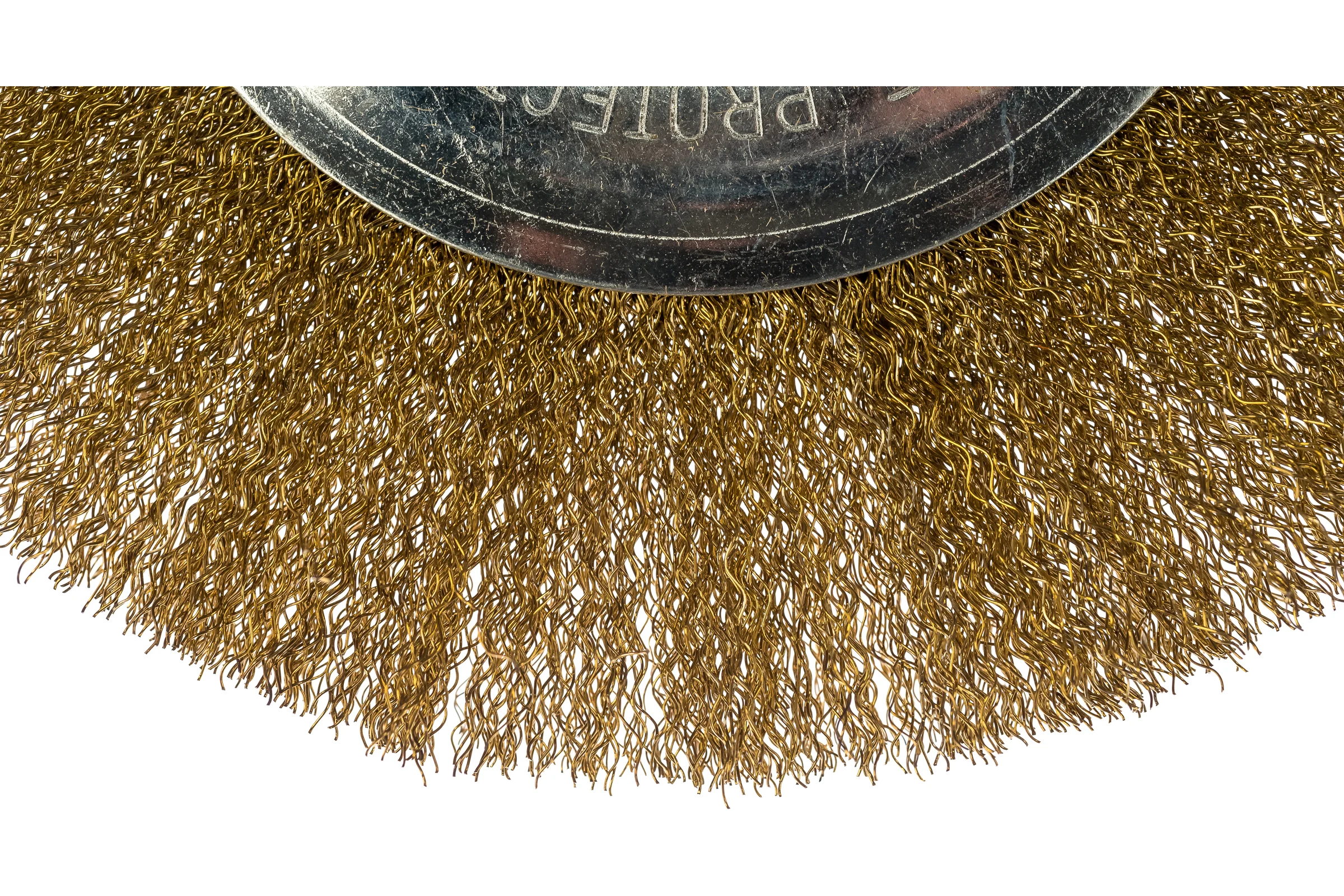 Щётка для УШМ дисковая Ø200х22,2мм, латунированная витая проволока 0,3мм MATRIX