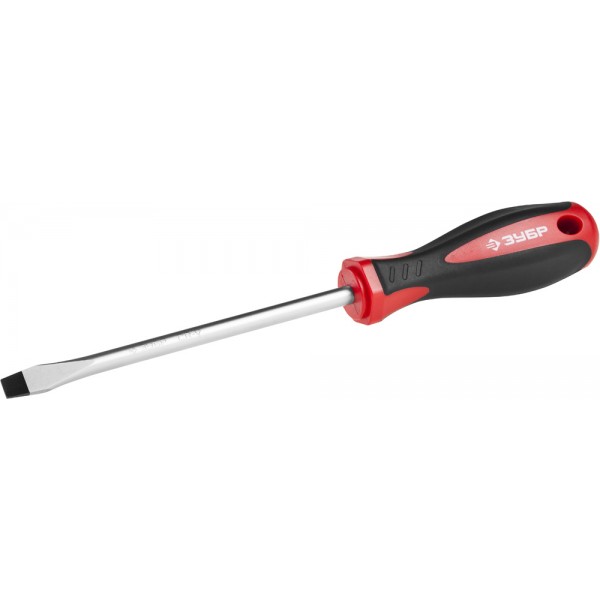 Отвёртка ЗУБР "Техник", SL 8,0х150мм, Cr-V, двухкомпонентная рукоятка