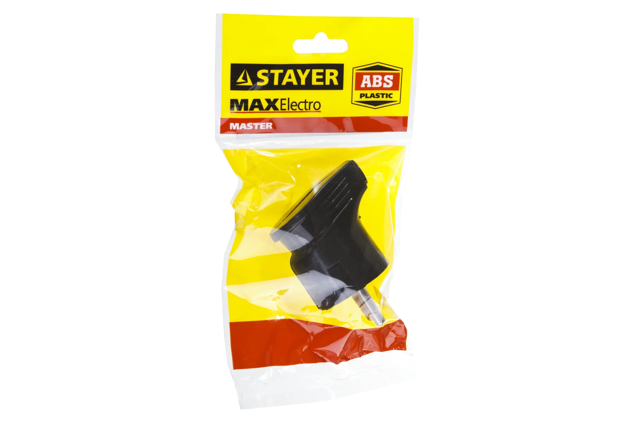 Вилка электрическая Stayer "Master", с заземлением, угловая, 16А/220В, чёрная