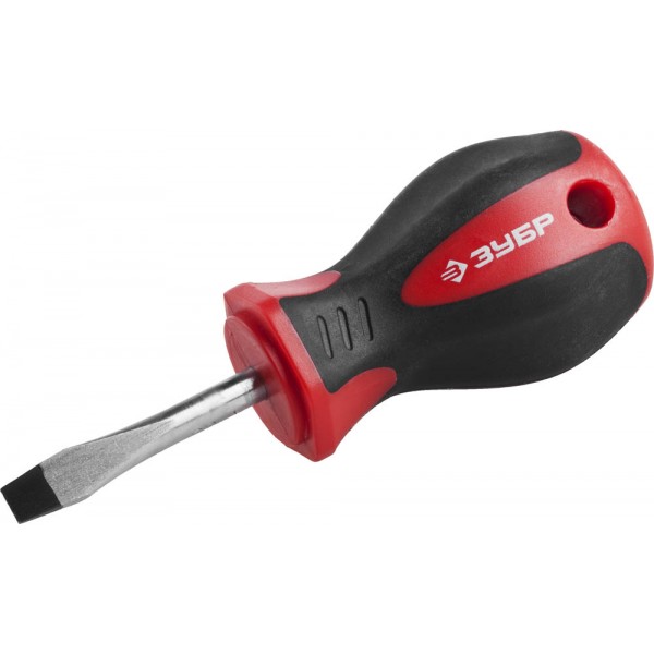 Отвёртка ЗУБР "Техник", SL 4,7х38мм, Cr-V, двухкомпонентная рукоятка