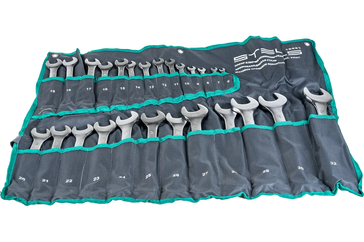Набор ключей комбинированных 26шт, 6-32мм, в чехле, Cr-V, STELS
